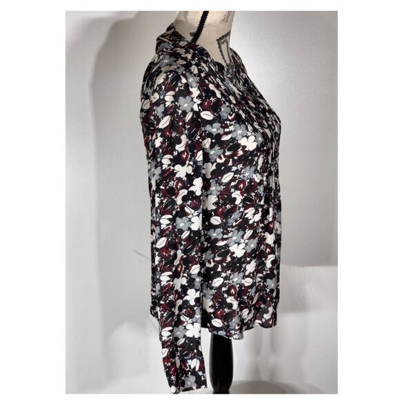 Veronica Beard Goldie Floral Pintuck Blouse 100% Silk, Womens Size 8 - Picture 5 of 6